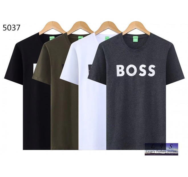 BOSS 新款絲光棉短袖T恤