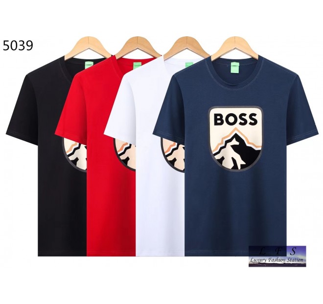 BOSS 新款絲光棉短袖T恤