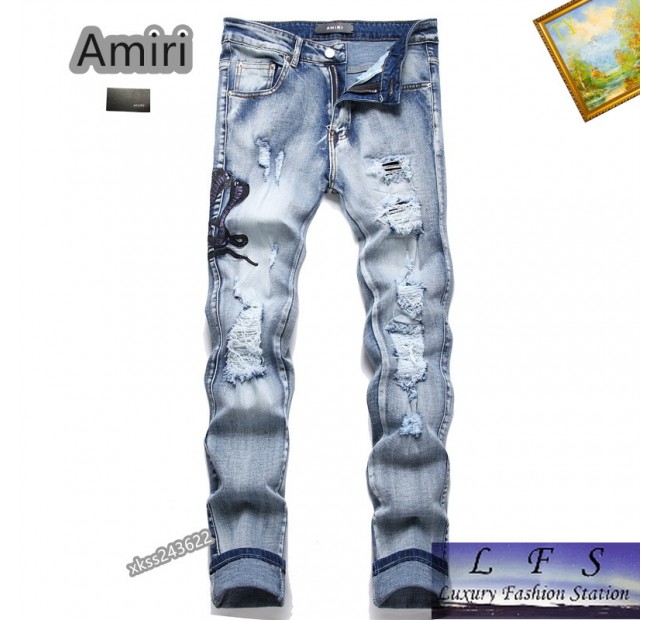 AMIRI -2024直筒破洞牛仔褲