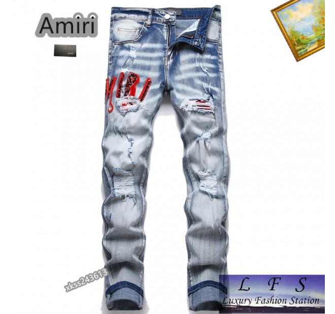 AMIRI -2024直筒破洞牛仔褲