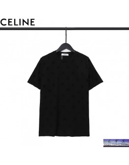 CELINE 植絨全棉短袖T恤