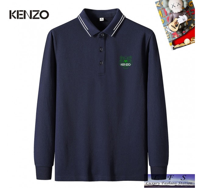 KENZO-2024秋冬新款全棉长袖POLO衫-