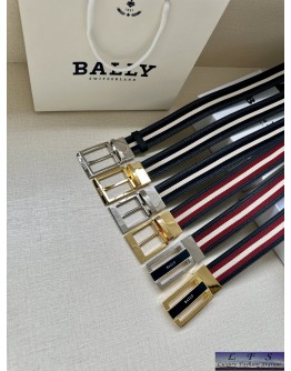 bally-2025帆布配皮針扣皮帶-寬度3.4