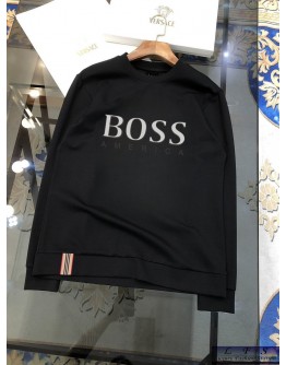 BOSS-2025春季新款絲光棉長袖T恤-