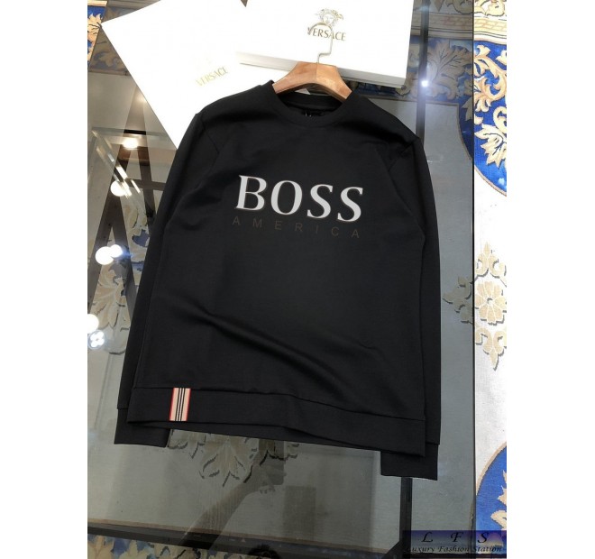 BOSS-2025春季新款絲光棉長袖T恤-