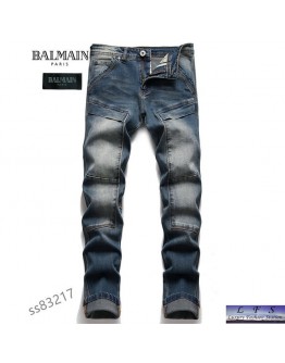 BALMAIN 新款拼接直筒牛仔褲