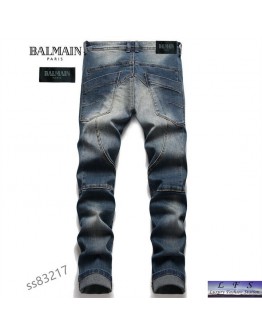 BALMAIN 新款拼接直筒牛仔褲