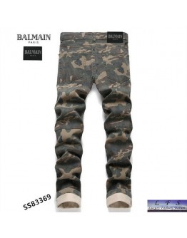 BALMAIN 迷彩直筒牛仔褲